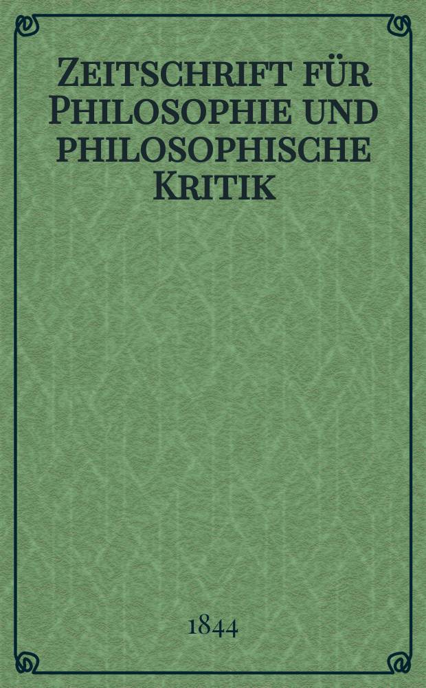 Zeitschrift für Philosophie und philosophische Kritik : (Vormals fichte-Ulrichsche Zeitschrift). N. F., Bd.13, H.1