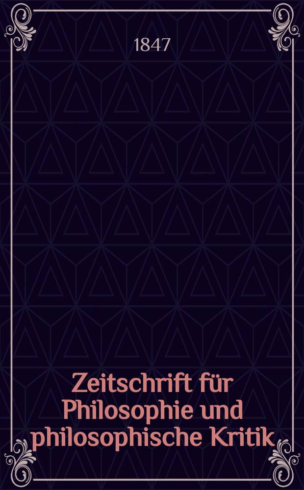 Zeitschrift für Philosophie und philosophische Kritik : (Vormals fichte-Ulrichsche Zeitschrift). N. F., Bd.18