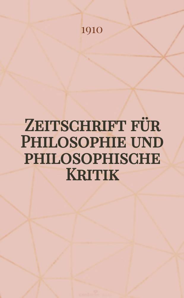 Zeitschrift für Philosophie und philosophische Kritik : (Vormals fichte-Ulrichsche Zeitschrift). Bd.139, H.2