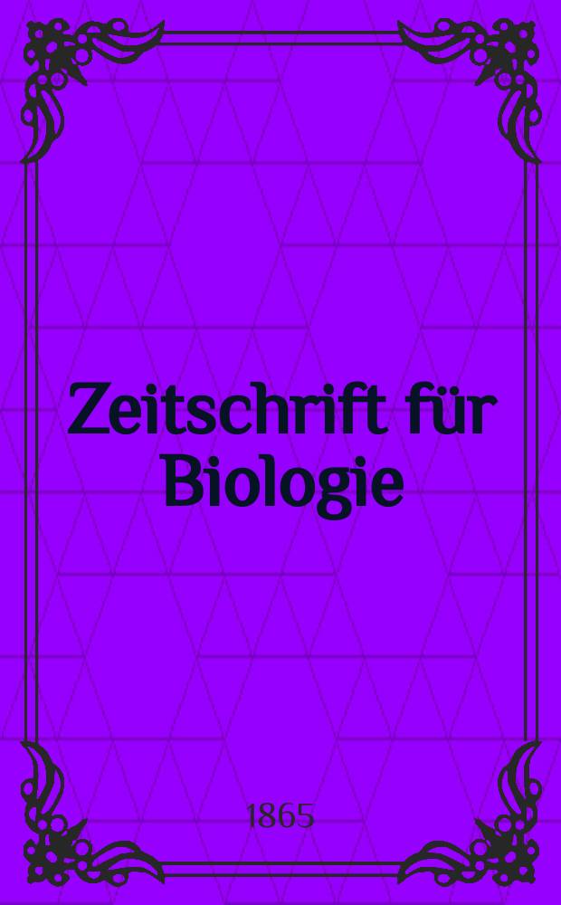 Zeitschrift für Biologie