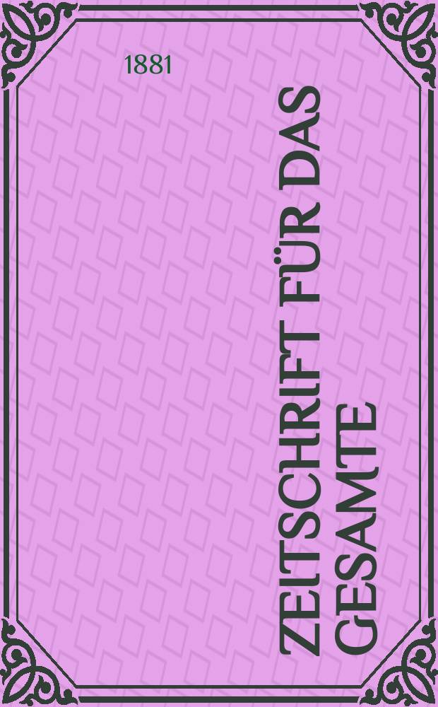 Zeitschrift für das gesamte : Brauwesen (Bayerischer Bierbrauer). Jg.4(16) 1881, №16