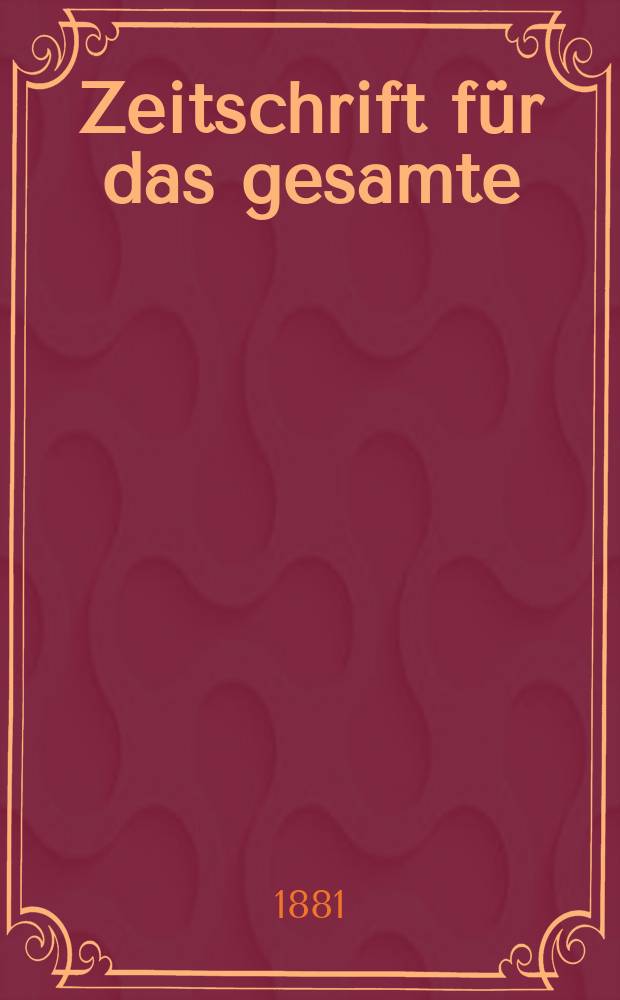 Zeitschrift für das gesamte : Brauwesen (Bayerischer Bierbrauer). Jg.4(16) 1881, №23