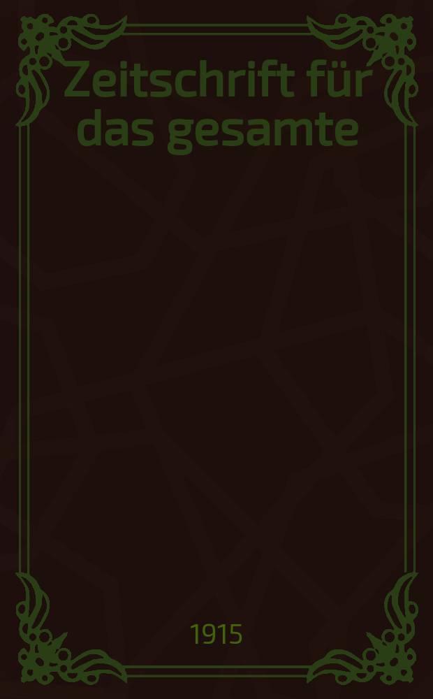 Zeitschrift f&uuml;r das gesamte : Brauwesen (Bayerischer Bierbrauer). Jg.38 1915, №39