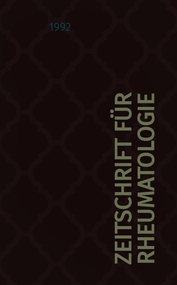 Zeitschrift für Rheumatologie : Fortsetzung der Zeitschrift für Rheumaforschung Organ der Deutschen Gesellschaft für Rheumatologie, der Osterr. Liga zur Bekämpfung des Rheumatismus, der Schweizerischen Gesellschaft für physikalische Medizin und Rheumatologie und des Berufsverbandes deutscher Rheumatologen. Bd.51, H.4