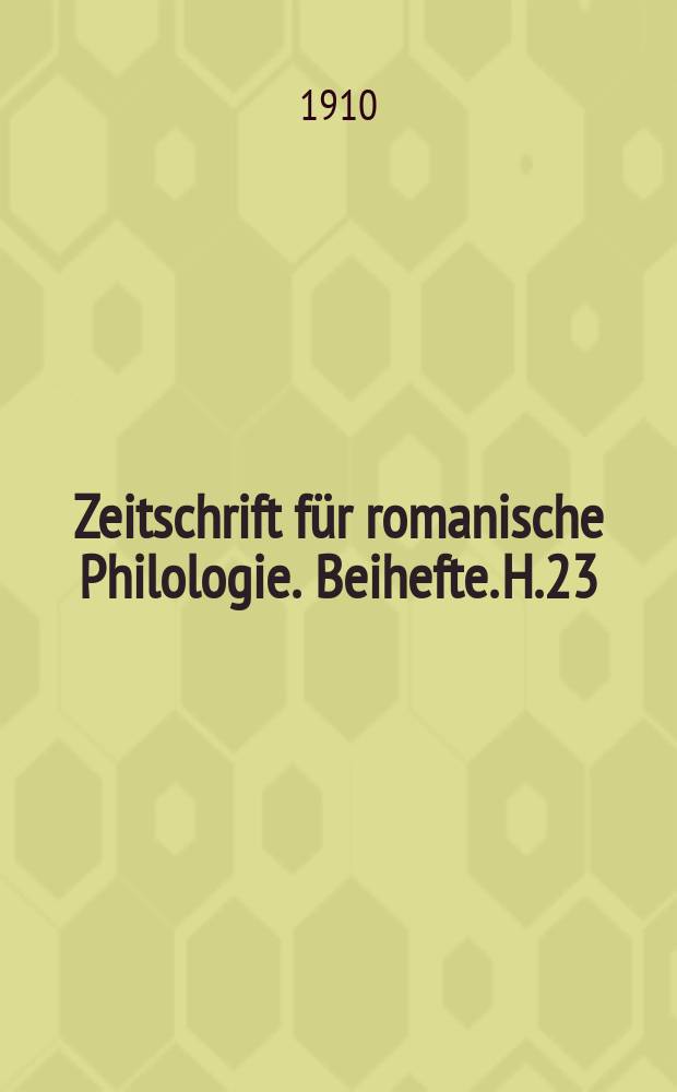 Zeitschrift für romanische Philologie. Beihefte. H.23 : Würfel und Würfelspiel im alten Frankreich