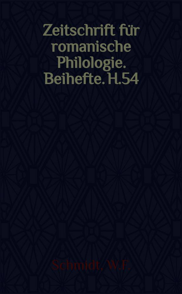 Zeitschrift für romanische Philologie. Beihefte. H.54 : Die spanischen Elemente im französischen Wortschatz