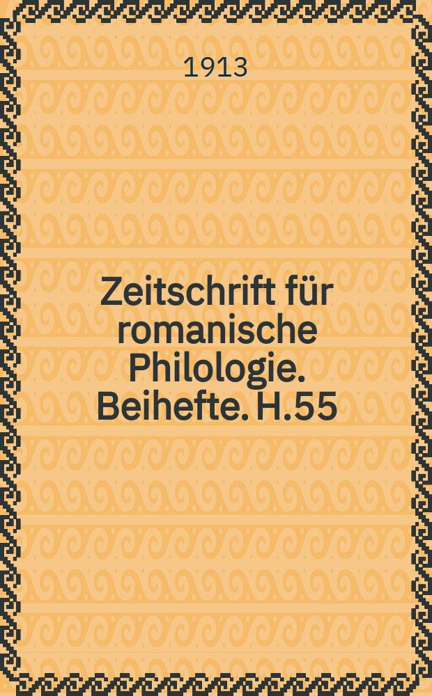 Zeitschrift für romanische Philologie. Beihefte. H.55 : Beiträge zur Kenntnis der prähistorischen französischen Synkope des Pänultimavokals