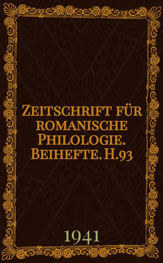 Zeitschrift für romanische Philologie. Beihefte. H.93 : Historische Lautlehre des Sardischen