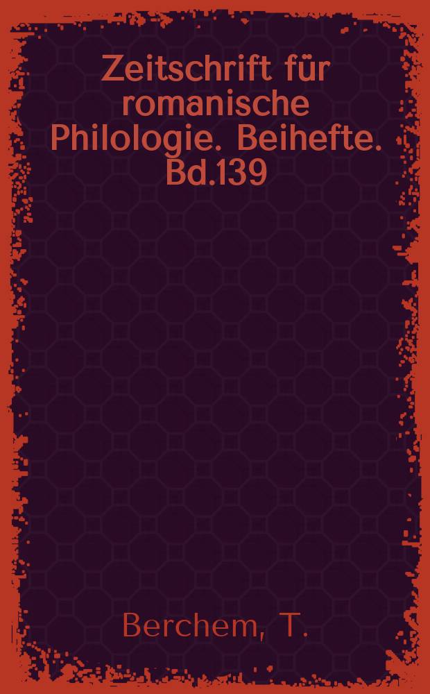 Zeitschrift für romanische Philologie. Beihefte. Bd.139 : Studien zum Funktionswandel