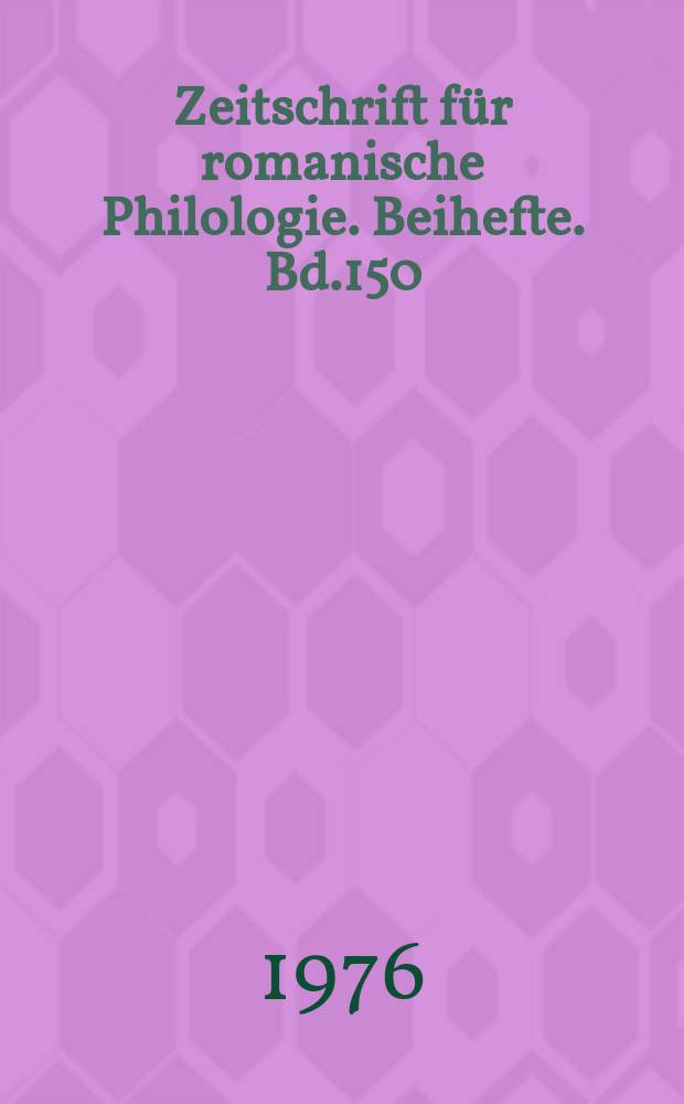 Zeitschrift für romanische Philologie. Beihefte. Bd.150 : Bliocadran