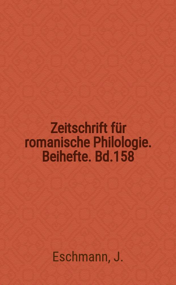 Zeitschrift für romanische Philologie. Beihefte. Bd.158 : Die Numerusmarkierung
