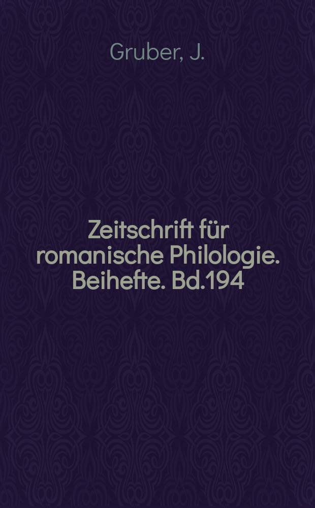 Zeitschrift für romanische Philologie. Beihefte. Bd.194 : Die Dialektik des Trobar