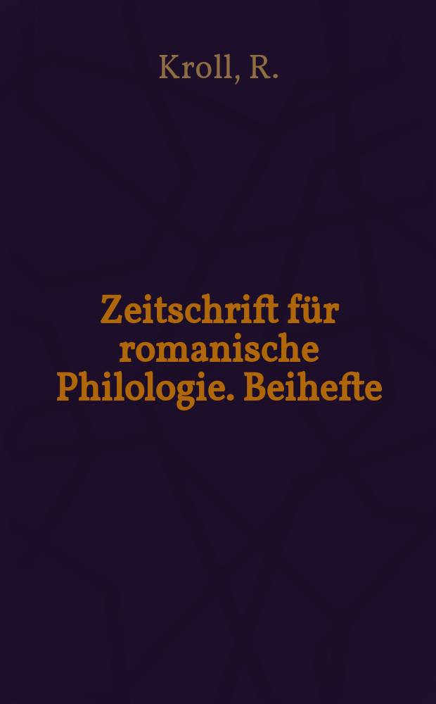 Zeitschrift für romanische Philologie. Beihefte : Der narrative Lai als eigenständige