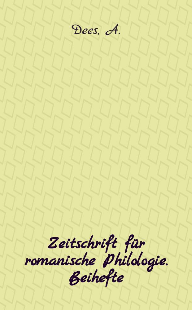 Zeitschrift für romanische Philologie. Beihefte : Atlas des formes linguistiques des textes
