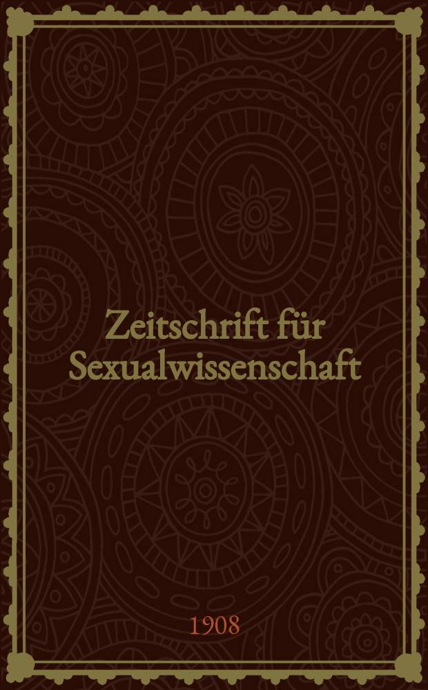 Zeitschrift für Sexualwissenschaft