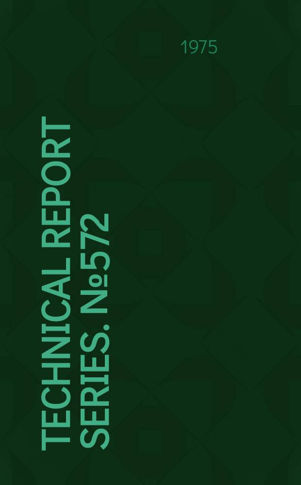 Technical report series. №572 : Education and treatment in human sexuality