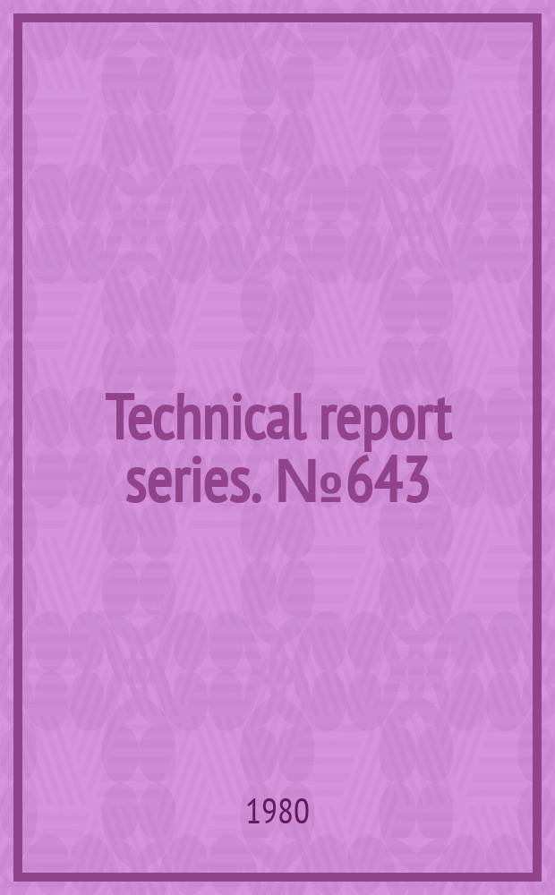 Technical report series. №643 : Epidemiology and control of schistosomiasis