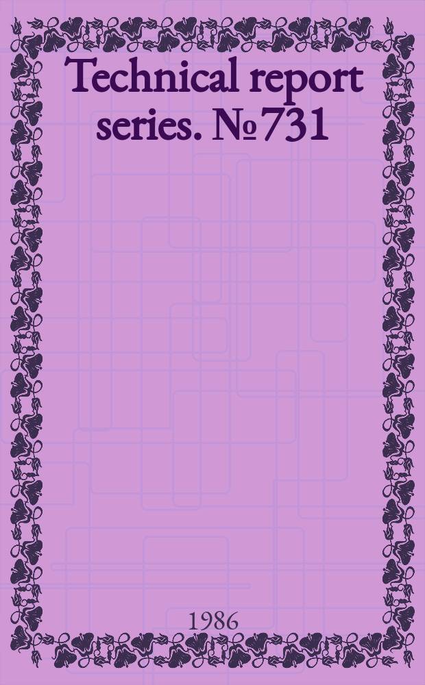 Technical report series. №731 : Young people's health - a challenge for society