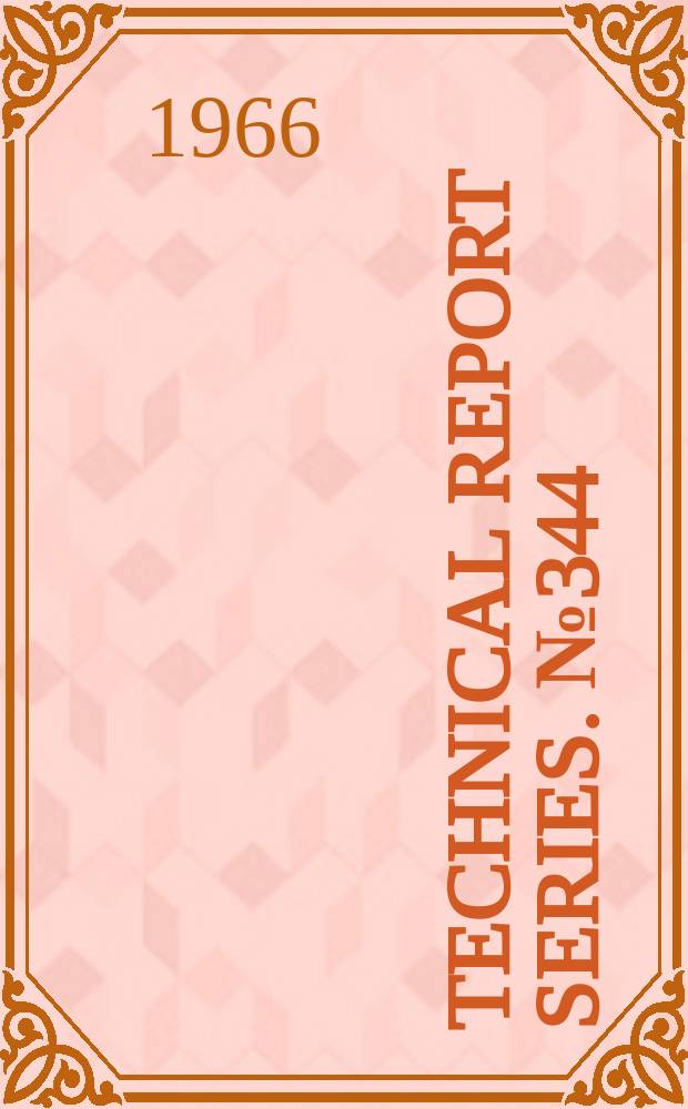 Technical report series. №344 : WHO. Scientific group on the immunotherapy of cancer. Immunotherapy of cancer