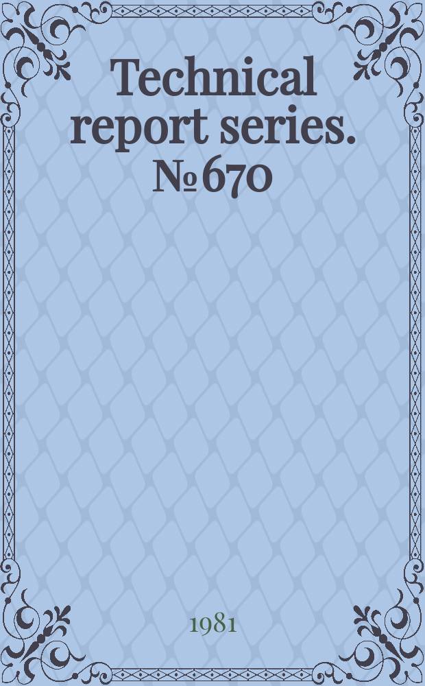 Technical report series. №670 : Research on the menopause. Report of a WHO Scientific Group