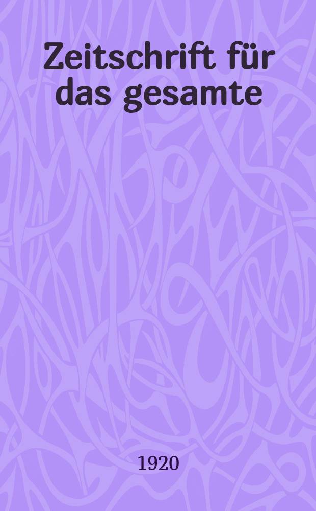 Zeitschrift f&uuml;r das gesamte : Brauwesen (Bayerischer Bierbrauer). Jg.43 1920, №8