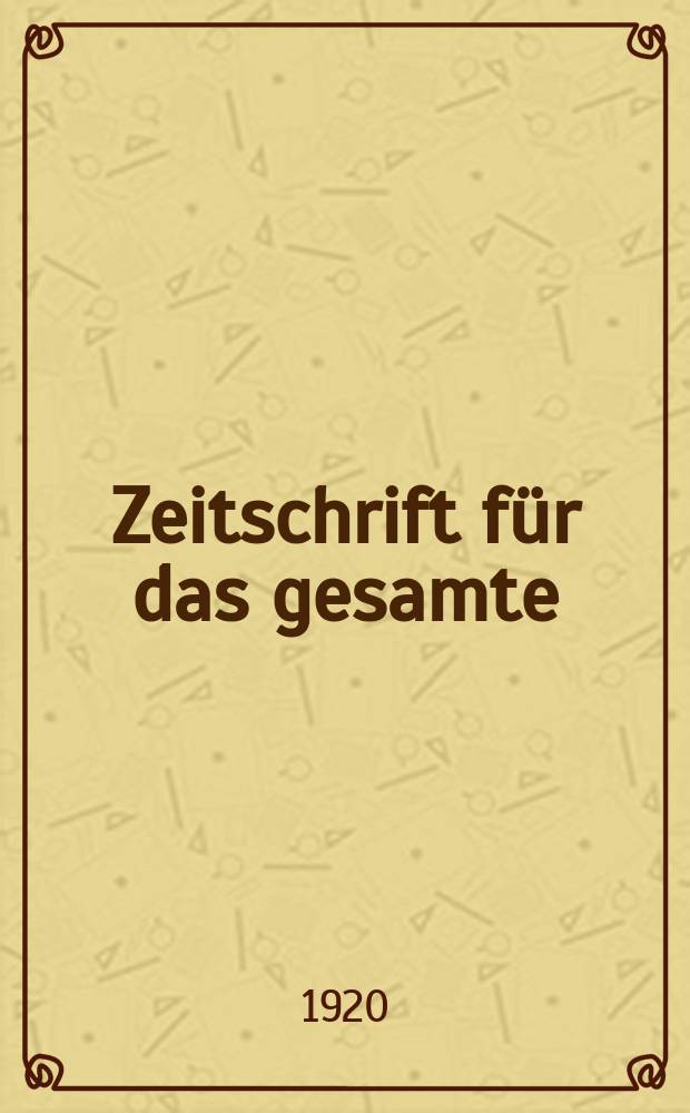 Zeitschrift f&uuml;r das gesamte : Brauwesen (Bayerischer Bierbrauer). Jg.43 1920, №13