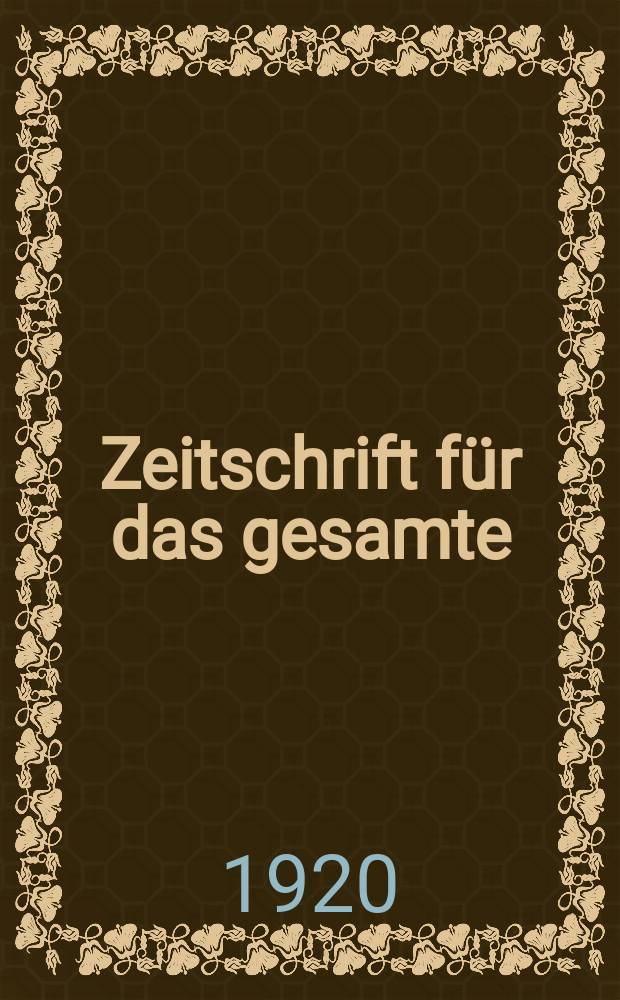 Zeitschrift für das gesamte : Brauwesen (Bayerischer Bierbrauer). Jg.43 1920, №49