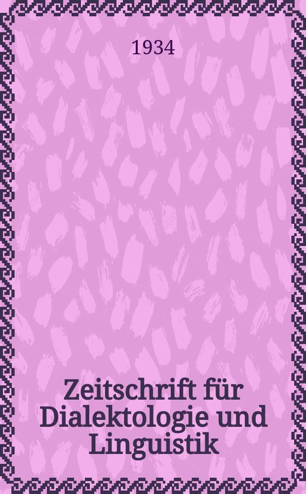 Zeitschrift für Dialektologie und Linguistik : Forts, der neuen Folge der Beihefte zur Zeitschrift für Mundartforschung. 9 : Ortsnamenforschung und Frühmittelalterliche Siedlung in Niedersachsen