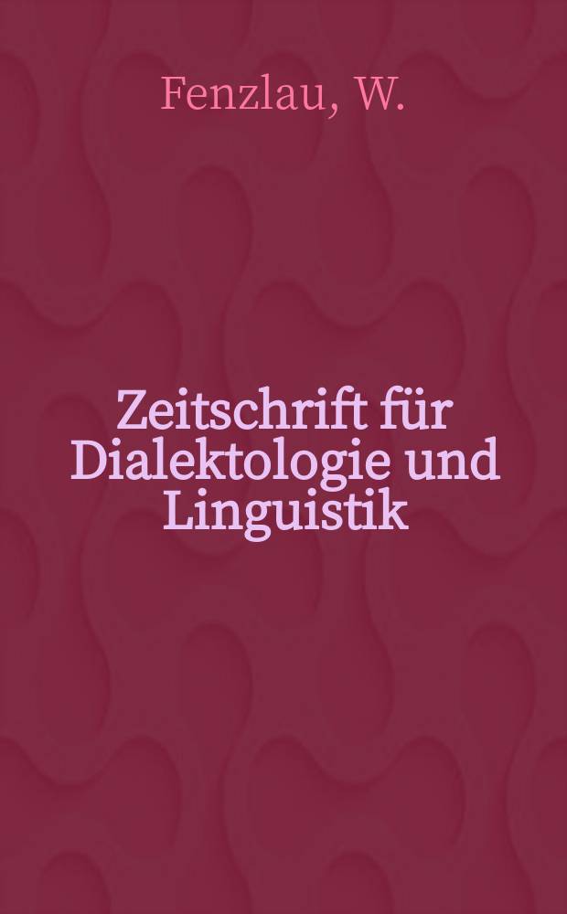 Zeitschrift für Dialektologie und Linguistik : Forts, der neuen Folge der Beihefte zur Zeitschrift für Mundartforschung. 13 : Die deutschen Formen der litauischen Orts- und Personennamen des Memelgebiets