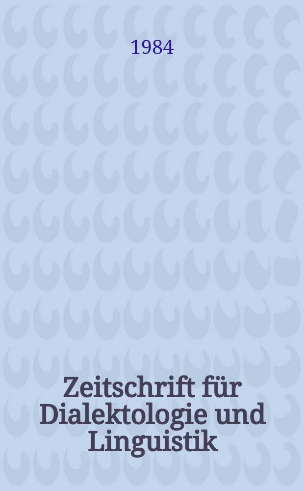 Zeitschrift f&uuml;r Dialektologie und Linguistik : Forts, der neuen Folge der Beihefte zur Zeitschrift f&uuml;r Mundartforschung. N.F., H.47 : Phonetik, Phonologie und die "Relativit&auml;t"