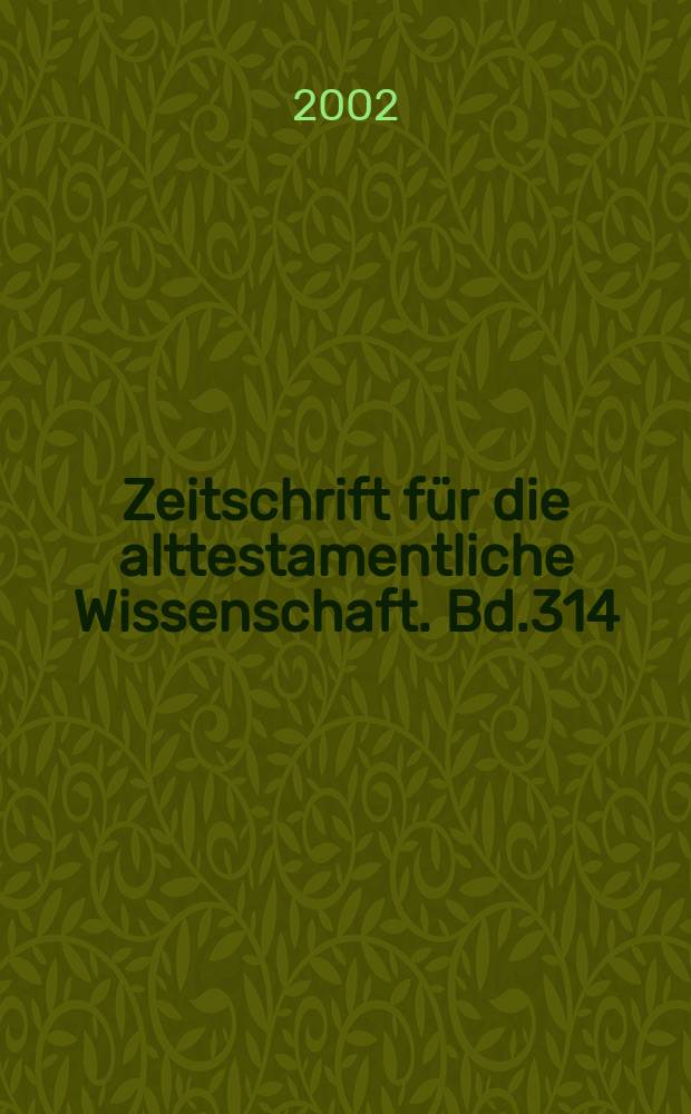 Zeitschrift für die alttestamentliche Wissenschaft. Bd.314 : Grace in the midst of Judgment