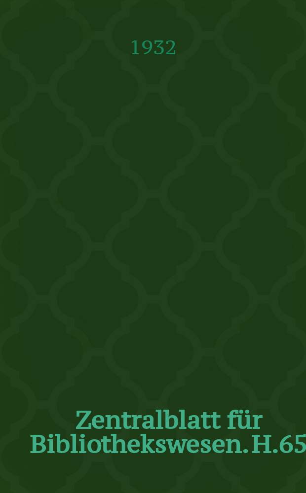 Zentralblatt für Bibliothekswesen. H.65 : Krause- Studien