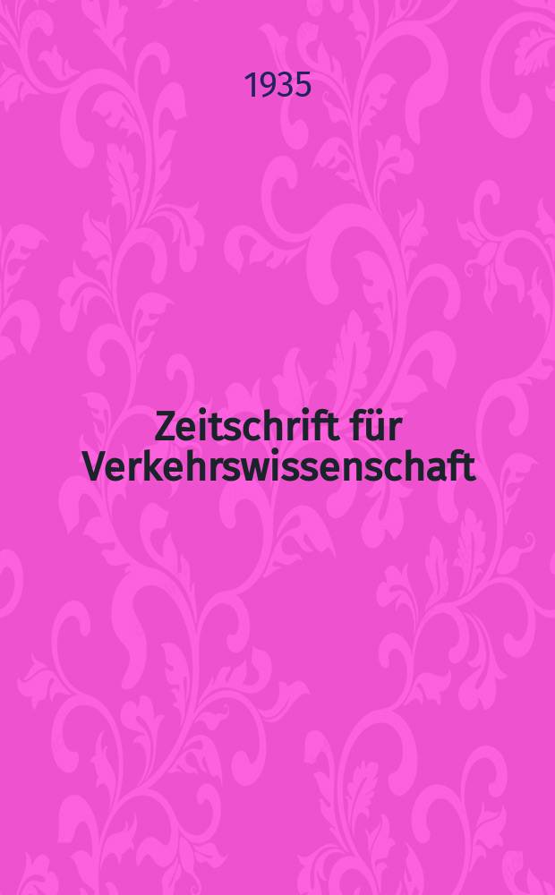 Zeitschrift für Verkehrswissenschaft