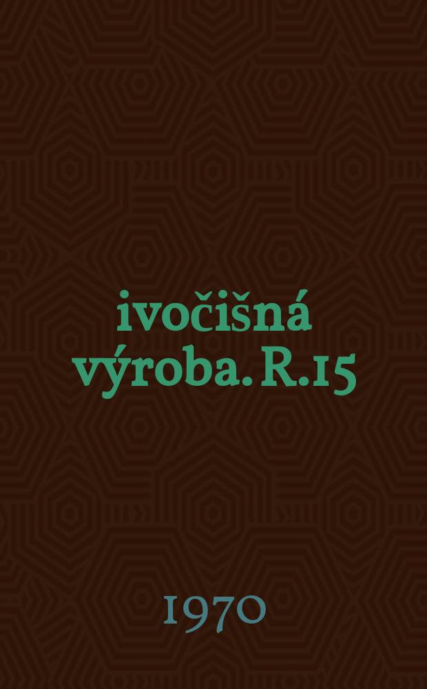 Živočišná výroba. R.15(43) 1970, Č.11