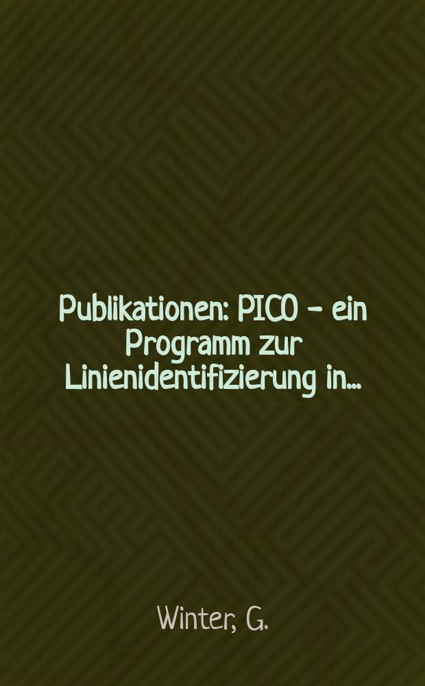[Publikationen] : PICO - ein Programm zur Linienidentifizierung in...