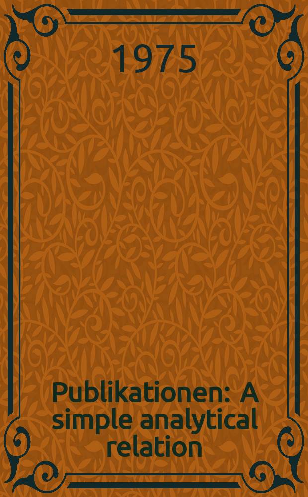[Publikationen] : A simple analytical relation