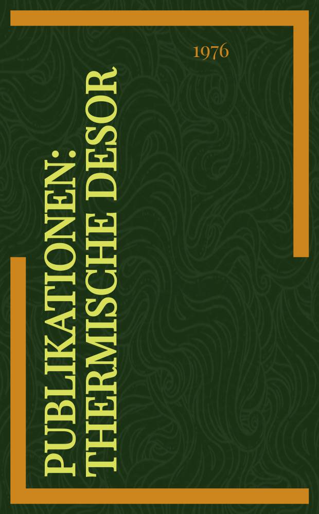 [Publikationen] : Thermische Desor