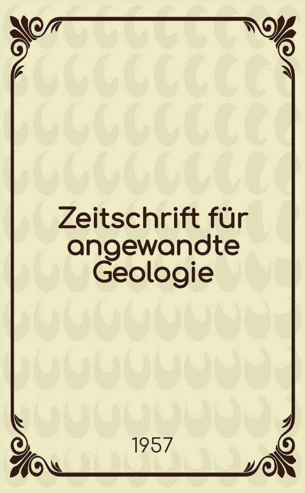 Zeitschrift für angewandte Geologie