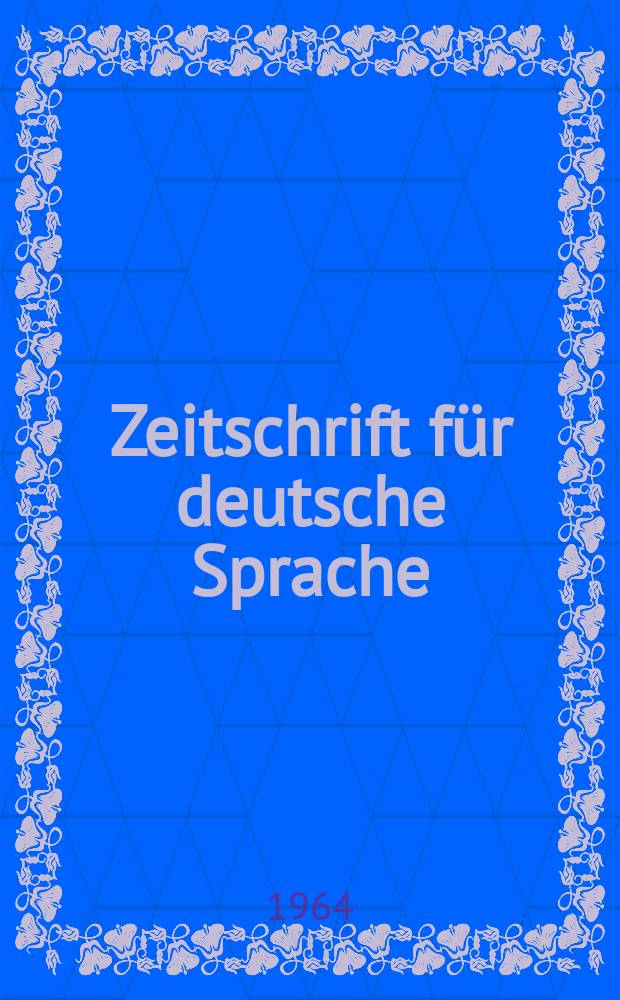 Zeitschrift für deutsche Sprache : Fortführung der von Friedrich kluge begründeten Zeitschrift für deutsche Wortforschung. N.F., Bd.20, Указатель