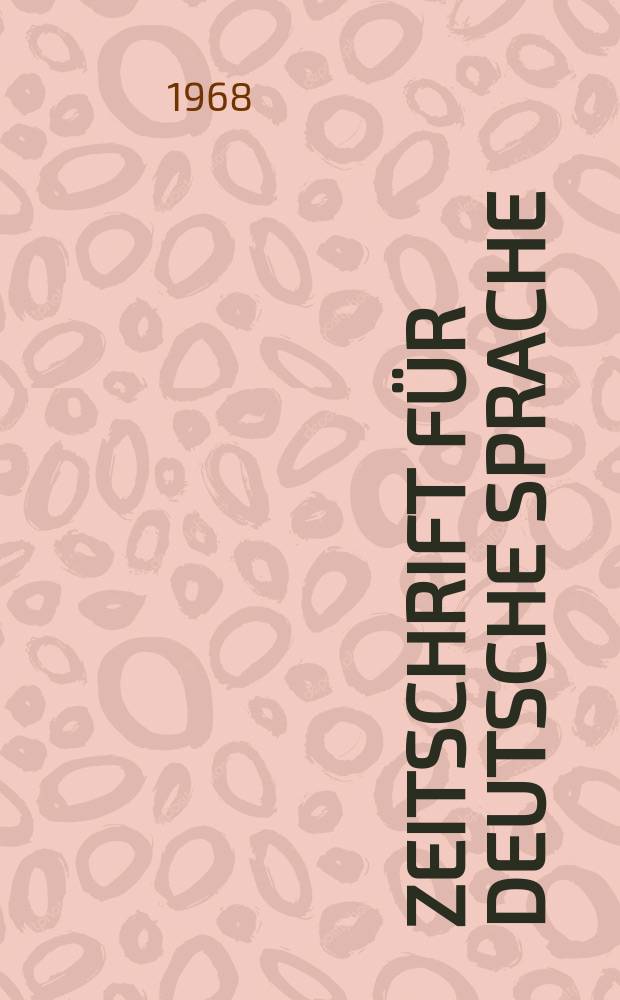 Zeitschrift für deutsche Sprache : Fortführung der von Friedrich kluge begründeten Zeitschrift für deutsche Wortforschung. N.F., Bd.24, Указатель