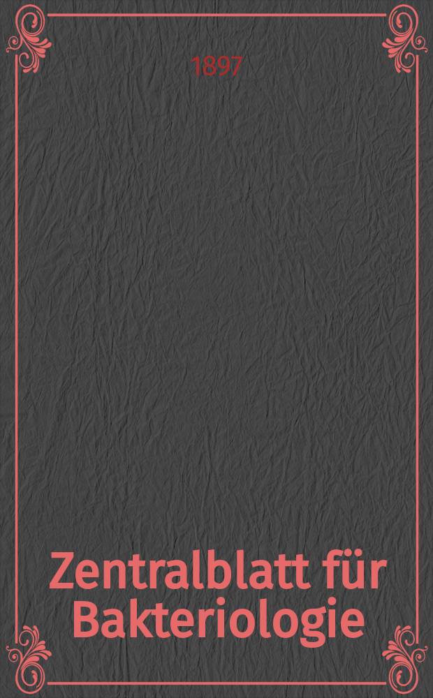Zentralblatt für Bakteriologie : Med. microbiology, virology, parasitology, infectious diseases. Bd.22, №24
