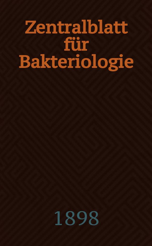Zentralblatt für Bakteriologie : Med. microbiology, virology, parasitology, infectious diseases. Bd.23, №19