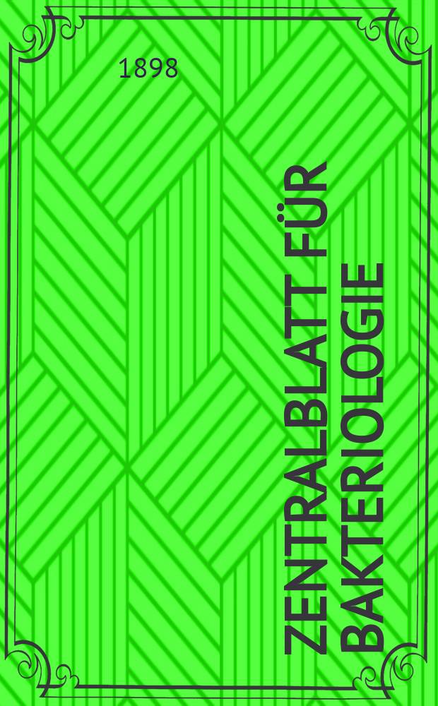 Zentralblatt für Bakteriologie : Med. microbiology, virology, parasitology, infectious diseases. Bd.23, №20