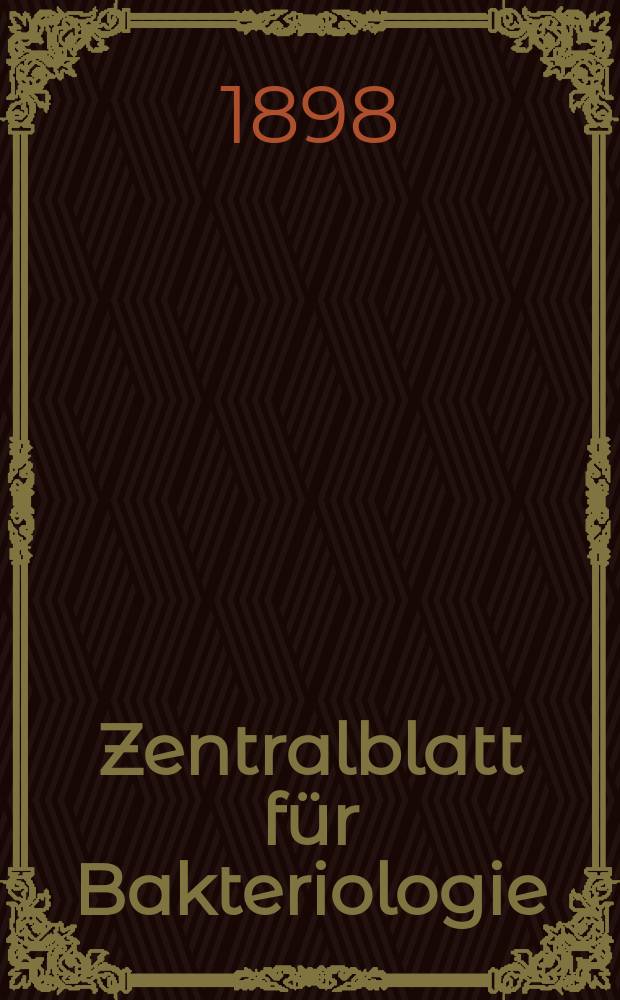 Zentralblatt für Bakteriologie : Med. microbiology, virology, parasitology, infectious diseases. Bd.24, №2