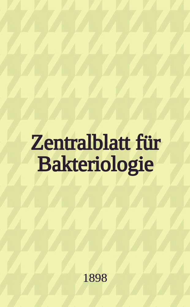 Zentralblatt für Bakteriologie : Med. microbiology, virology, parasitology, infectious diseases. Bd.24, №3