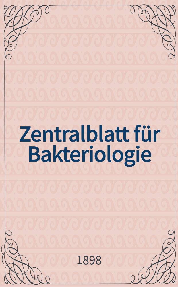 Zentralblatt für Bakteriologie : Med. microbiology, virology, parasitology, infectious diseases. Bd.24, №7