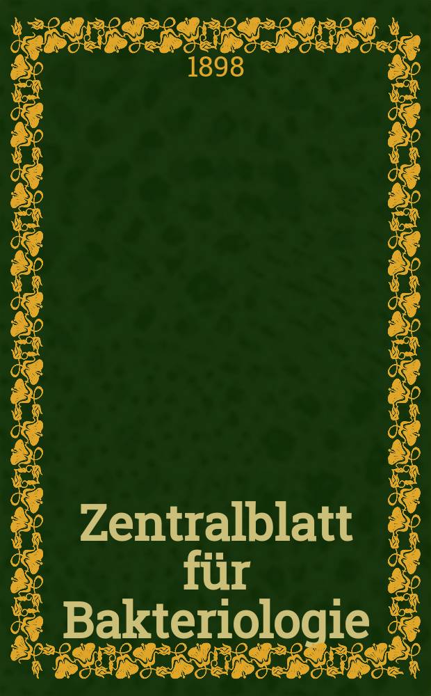 Zentralblatt für Bakteriologie : Med. microbiology, virology, parasitology, infectious diseases. Bd.24, №8