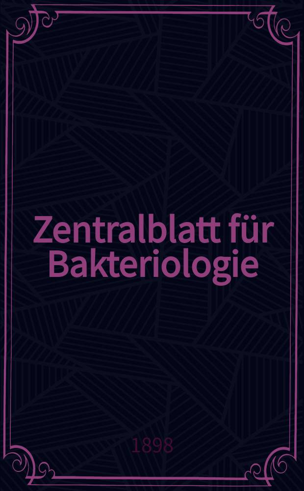 Zentralblatt für Bakteriologie : Med. microbiology, virology, parasitology, infectious diseases. Bd.24, №10