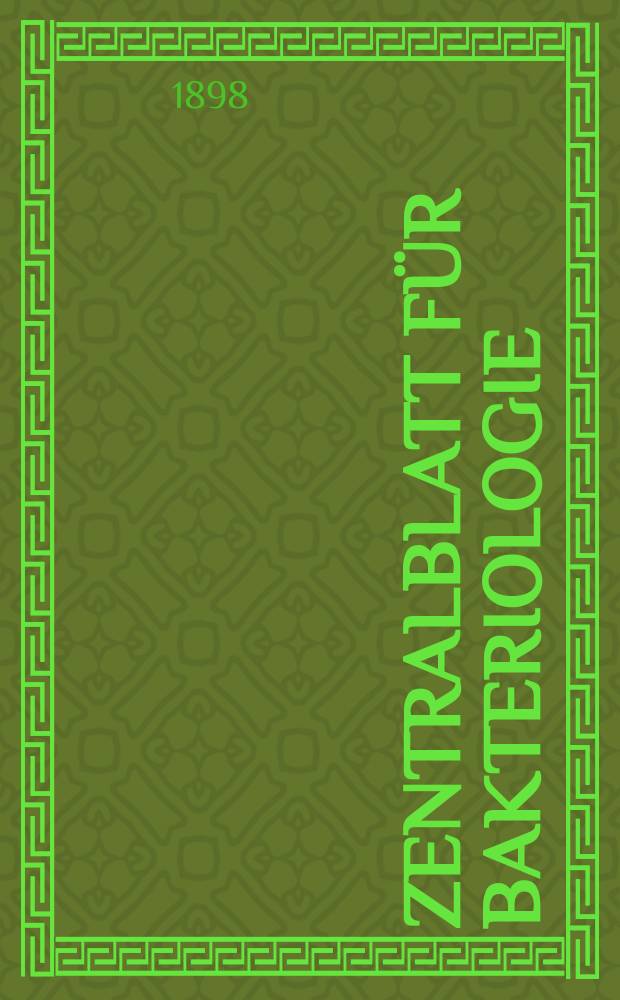 Zentralblatt für Bakteriologie : Med. microbiology, virology, parasitology, infectious diseases. Bd.24, №15