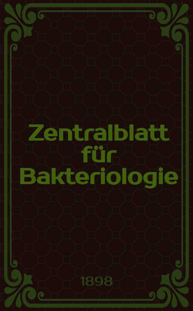 Zentralblatt für Bakteriologie : Med. microbiology, virology, parasitology, infectious diseases. Bd.24, №17